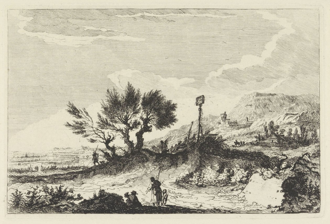 Berglandschaft mit Wanderern von Joannes Bemme