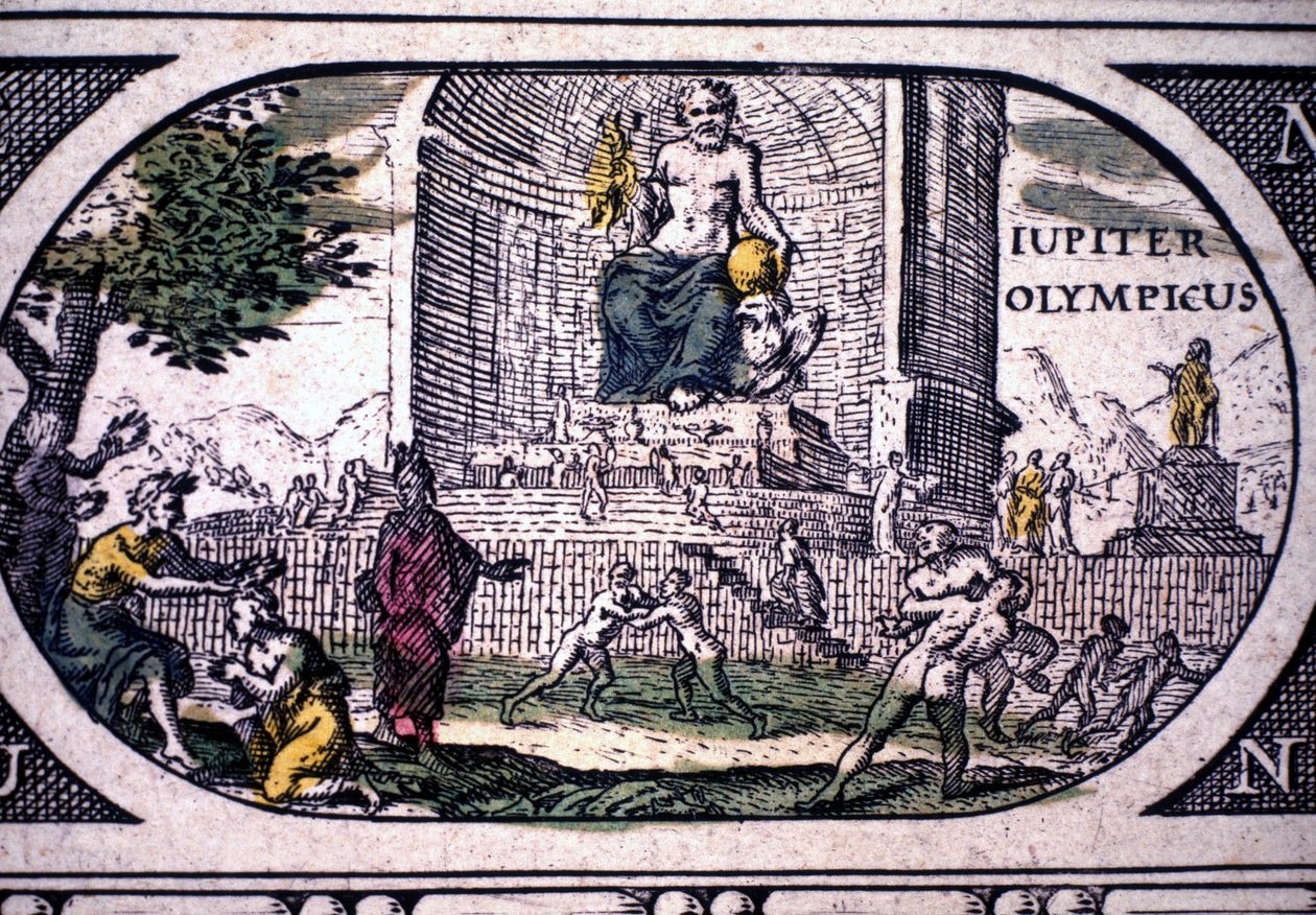 Darstellung der sieben Weltwunder: die Statue des Zeus von Phidias - in 