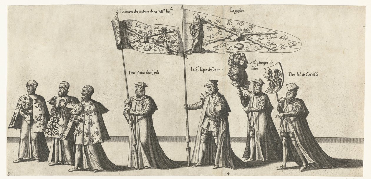 Teil des Umzugs, Nr. 3 und 4 von Joannes van Doetechum (I)