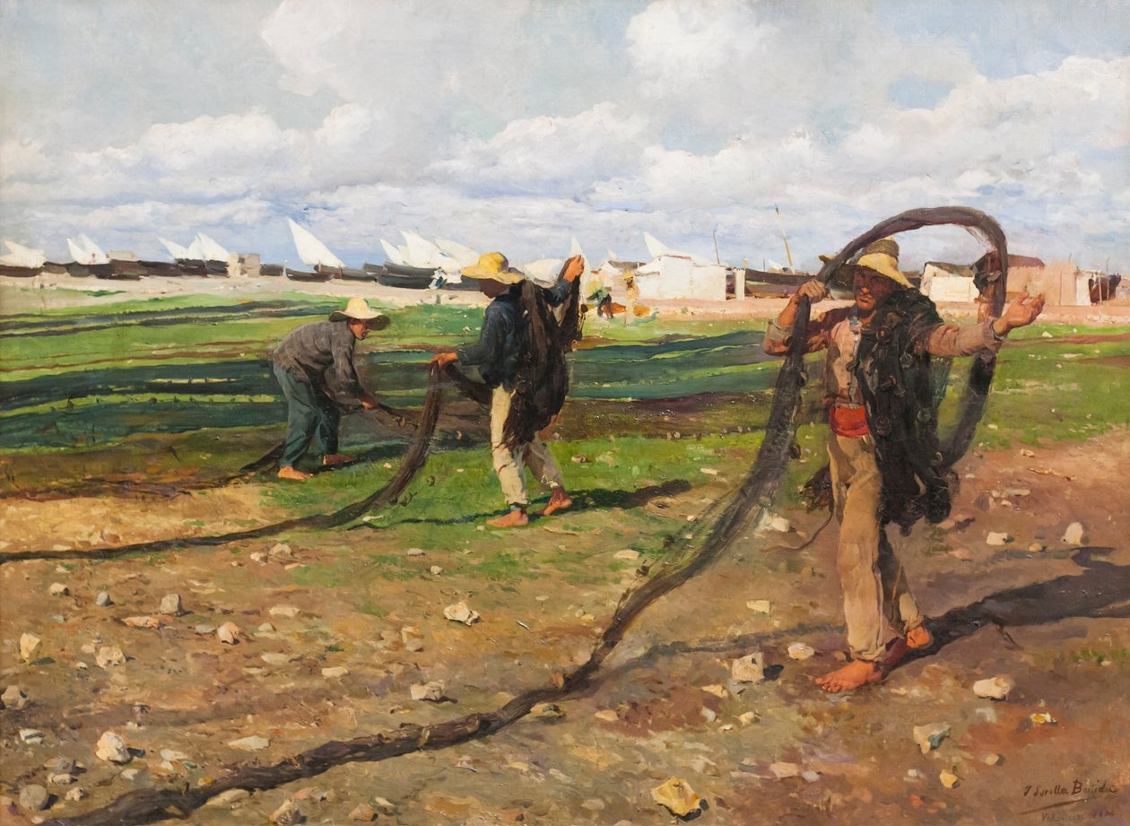 Die Fischernetze einholen von Joaquin Sorolla y Bastida