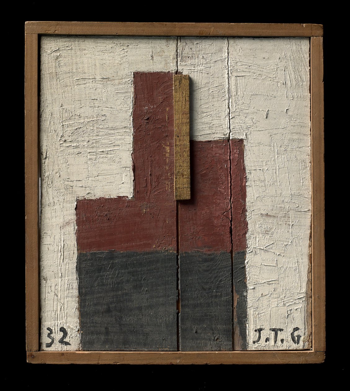 Form in Siena-Erde und Schwarz von Joaquin Torres Garcia