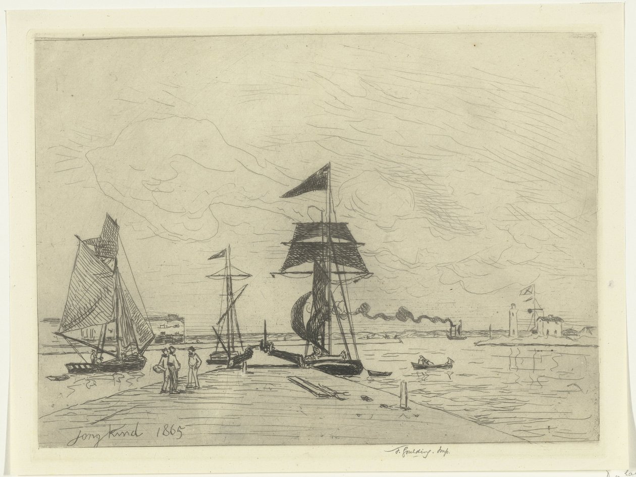 Anlegestelle bei Honfleur von Johan Barthold Jongkind