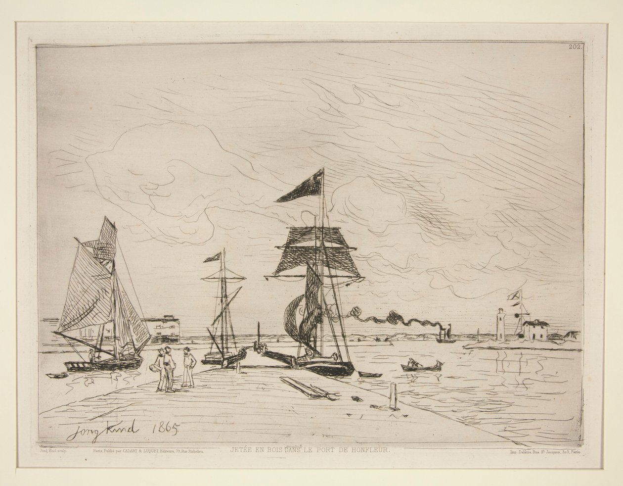 Holzsteg im Hafen von Honfleur von Johan Barthold Jongkind