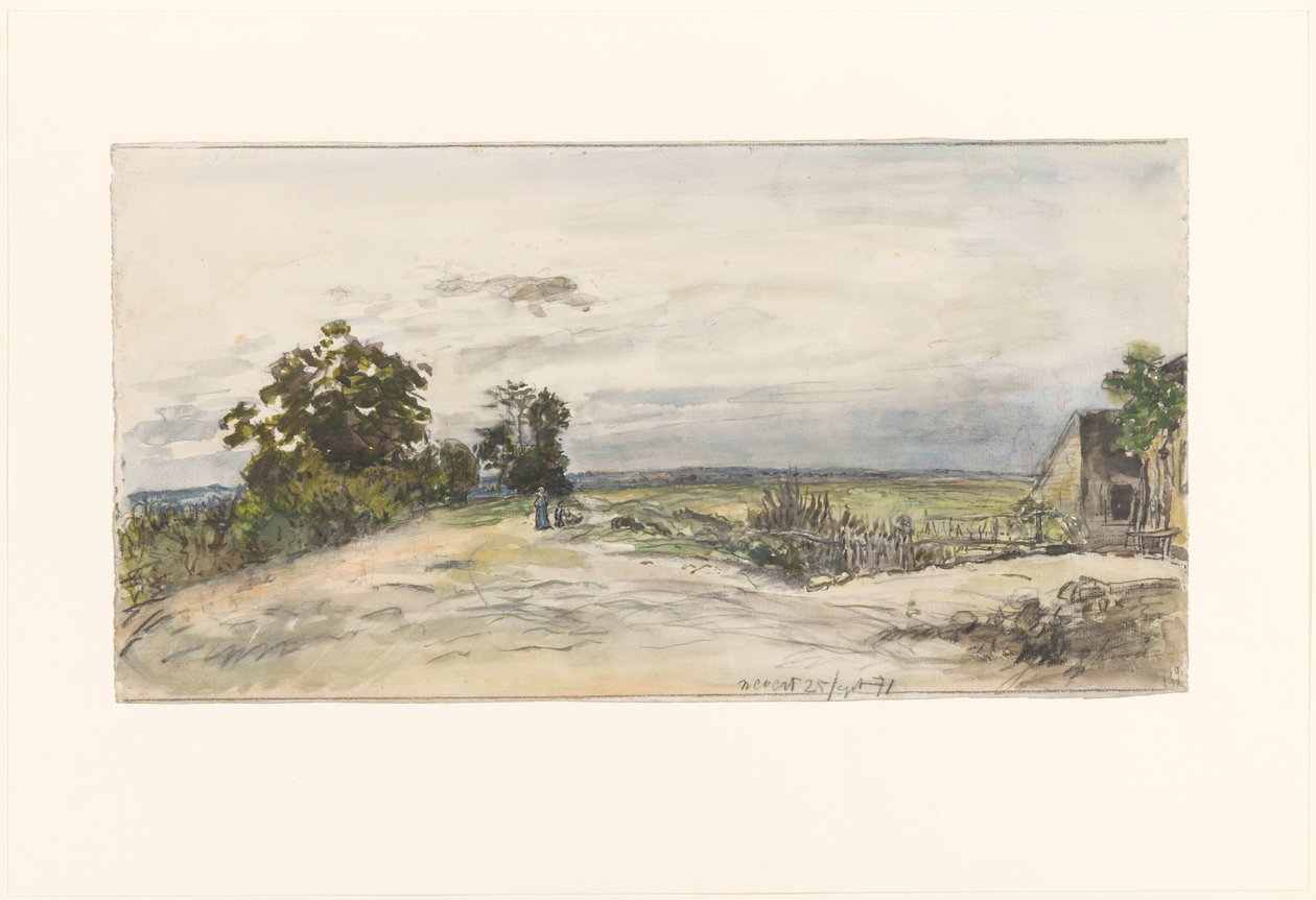 Landschaft bei Nevers von Johan-Barthold Jongkind