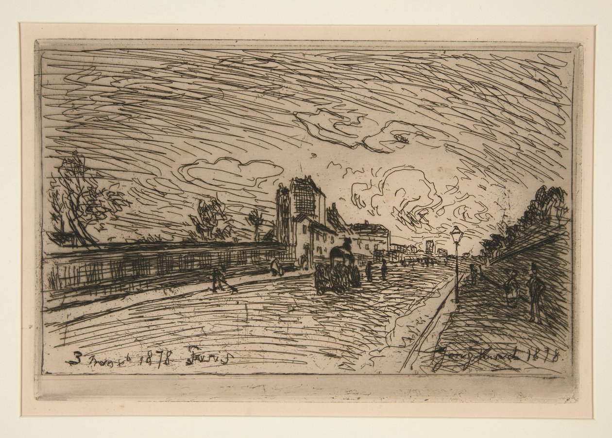 Sortie de la Maison Cochin (Faubourg Saint-Jacques) von Johan Barthold Jongkind