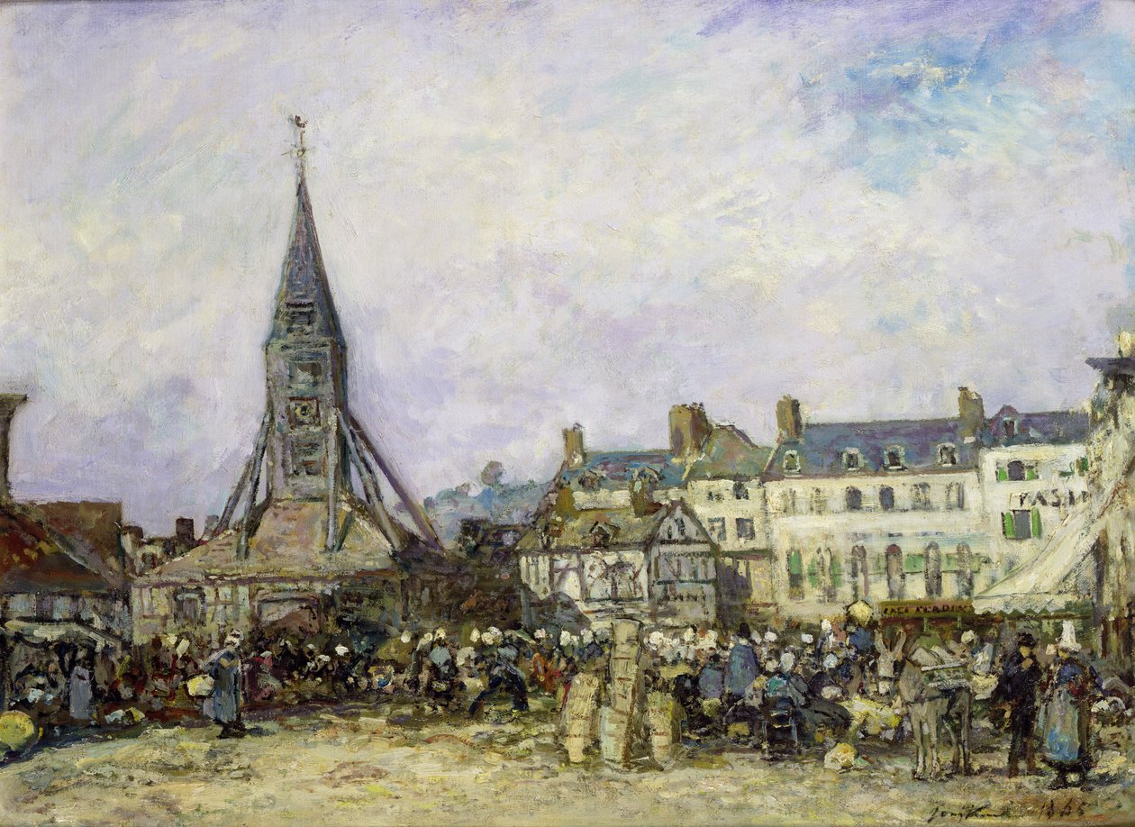 Der Markt bei Sainte-Catherine, Honfleur von Johan Barthold Jongkind