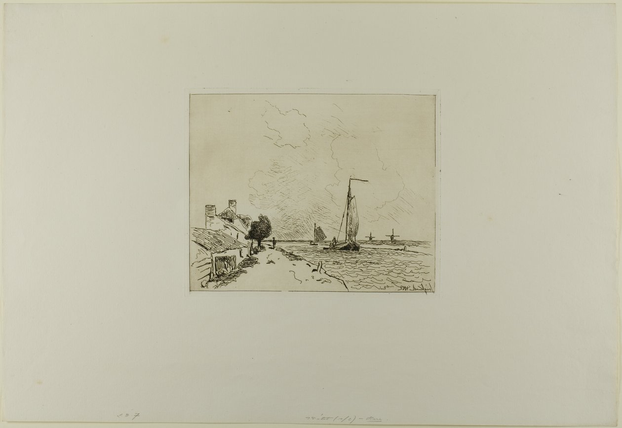 Die zwei Segelboote, aus Cahier de six eaux-fortes, vues de Hollande von Johan Barthold Jongkind