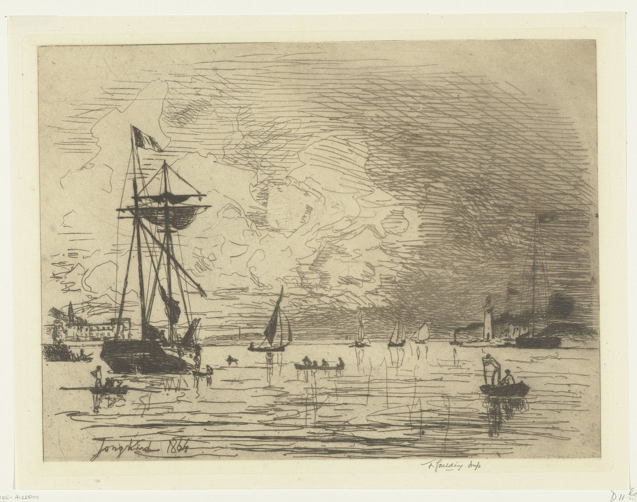 Ausgang des Hafens von Honfleur von Johan Barthold Jongkind