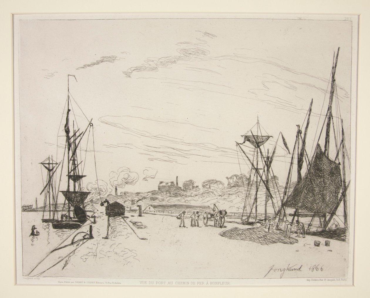 Blick auf den Hafen von der Eisenbahn in Honfleur von Johan Barthold Jongkind