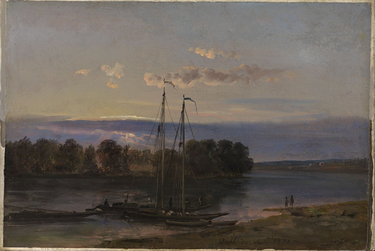 Abendstimmung an der Elbe von Johan Christian Dahl