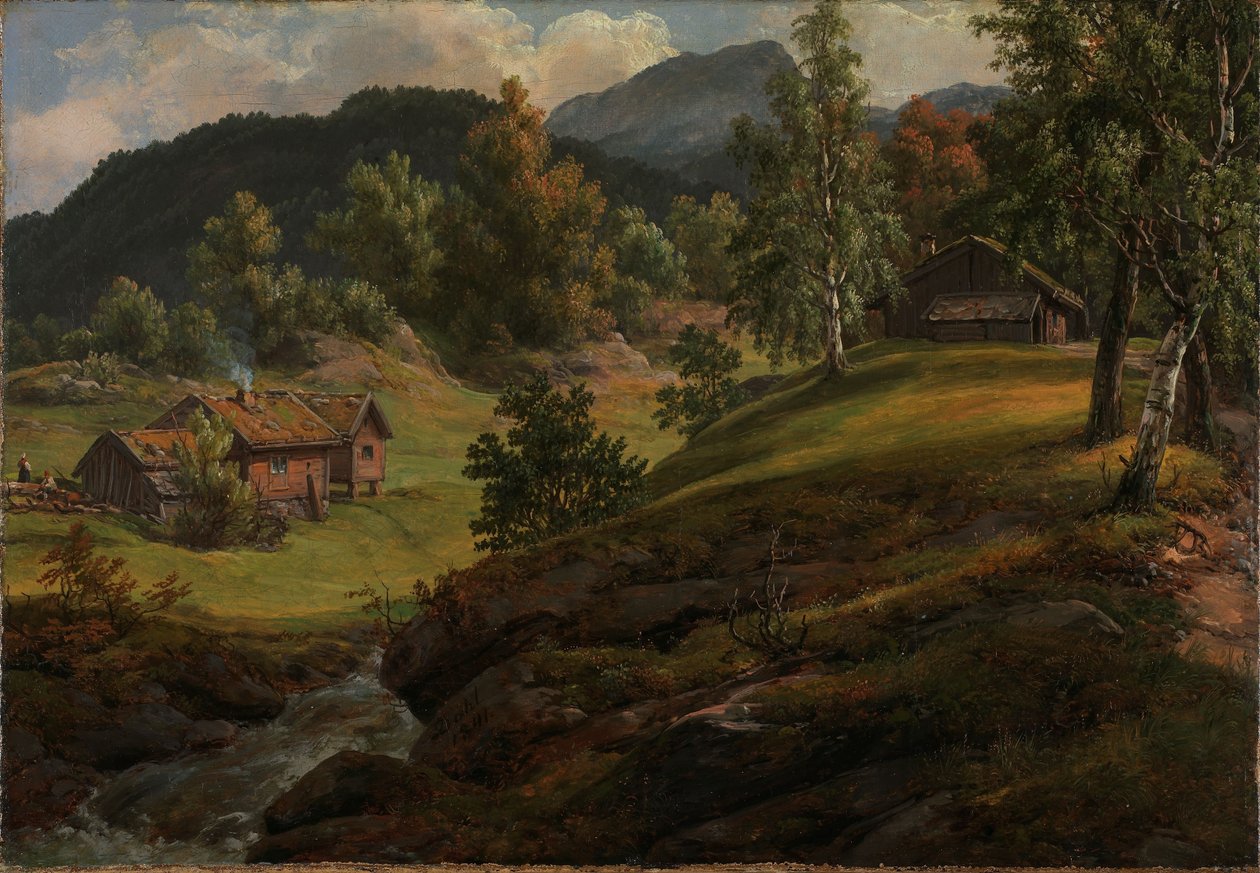 Bauernhof in Lysekloster von Johan Christian Dahl