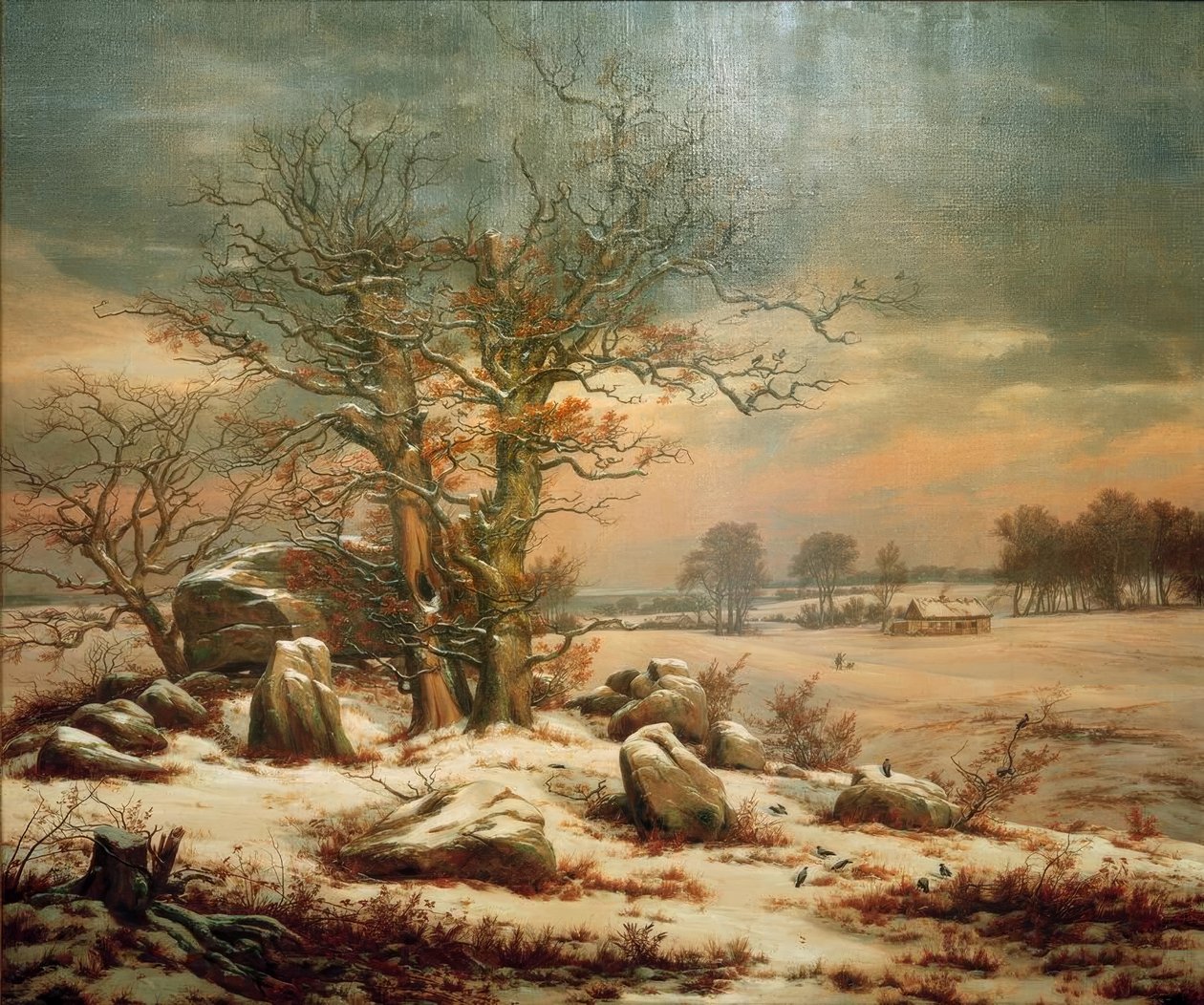 Hünengrab nahe Vordingborg im Winter von Johan Christian Dahl