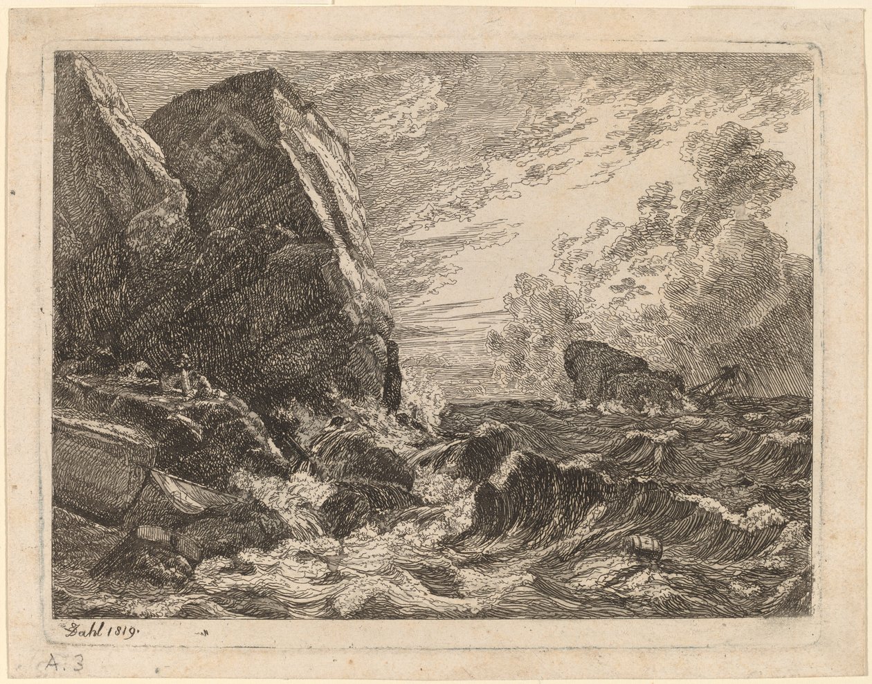 Norwegische Küste während eines Sturms von Johan Christian Dahl
