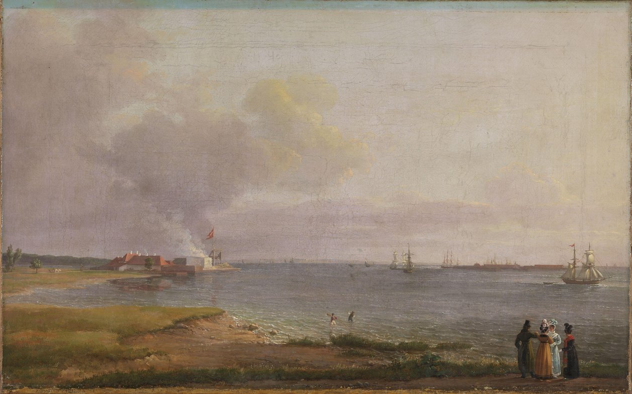 Blick über den Øresund bei den Kalkwerken von Johan Christian Dahl