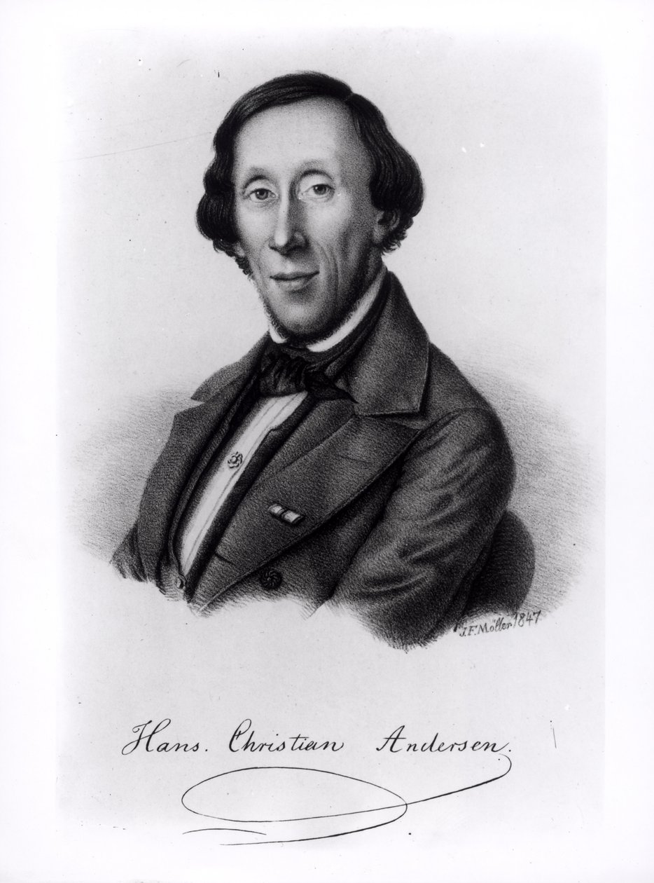 Porträt von Hans Christian Andersen (1805-1875) von Johan Frederick Moller