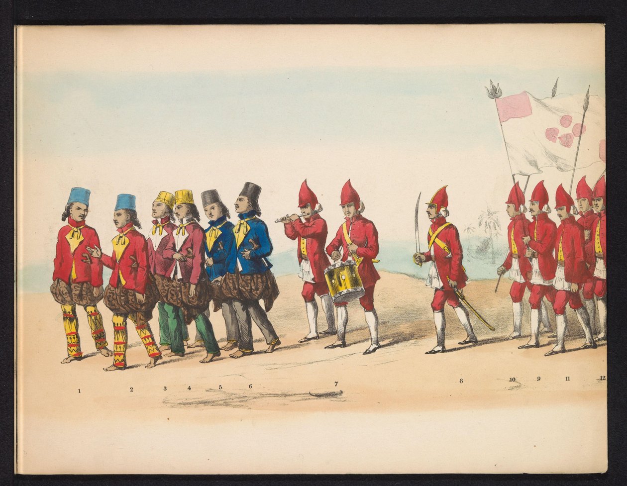 Maskerade der Delfter Studenten, 1857 (Platte 1) von Johan Hendrik Hoffmeister