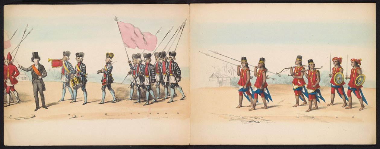 Maskerade der Delfter Studenten, 1857 (Platte 2) von Johan Hendrik Hoffmeister