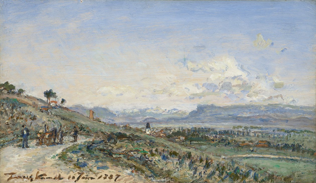 Große Departementstraße von Lyon nach Grenoble von Johan Jongkind