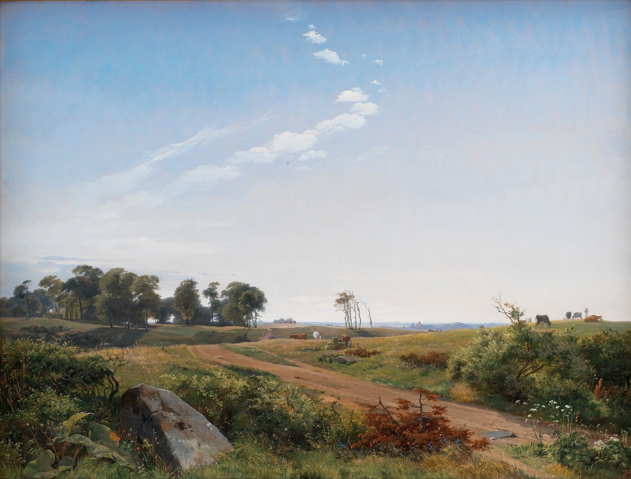 Seeländische Landschaft. Offenes Land in Nordseeland von Johan Lundbye