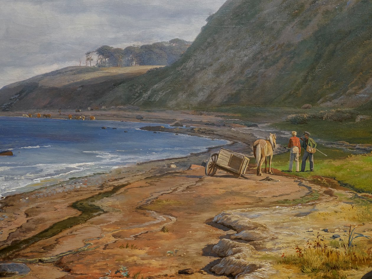Eine dänische Küste, Blick von Kitnæs auf den Roskilde-Fjord, Seeland von Johan Thomas Lundbye