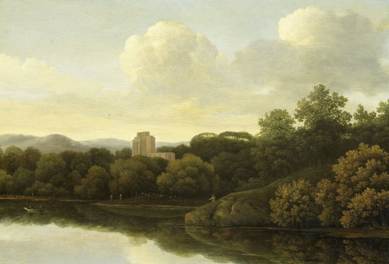 Waldlandschaft mit Fluss von Johan de Lagoor (attributed to)
