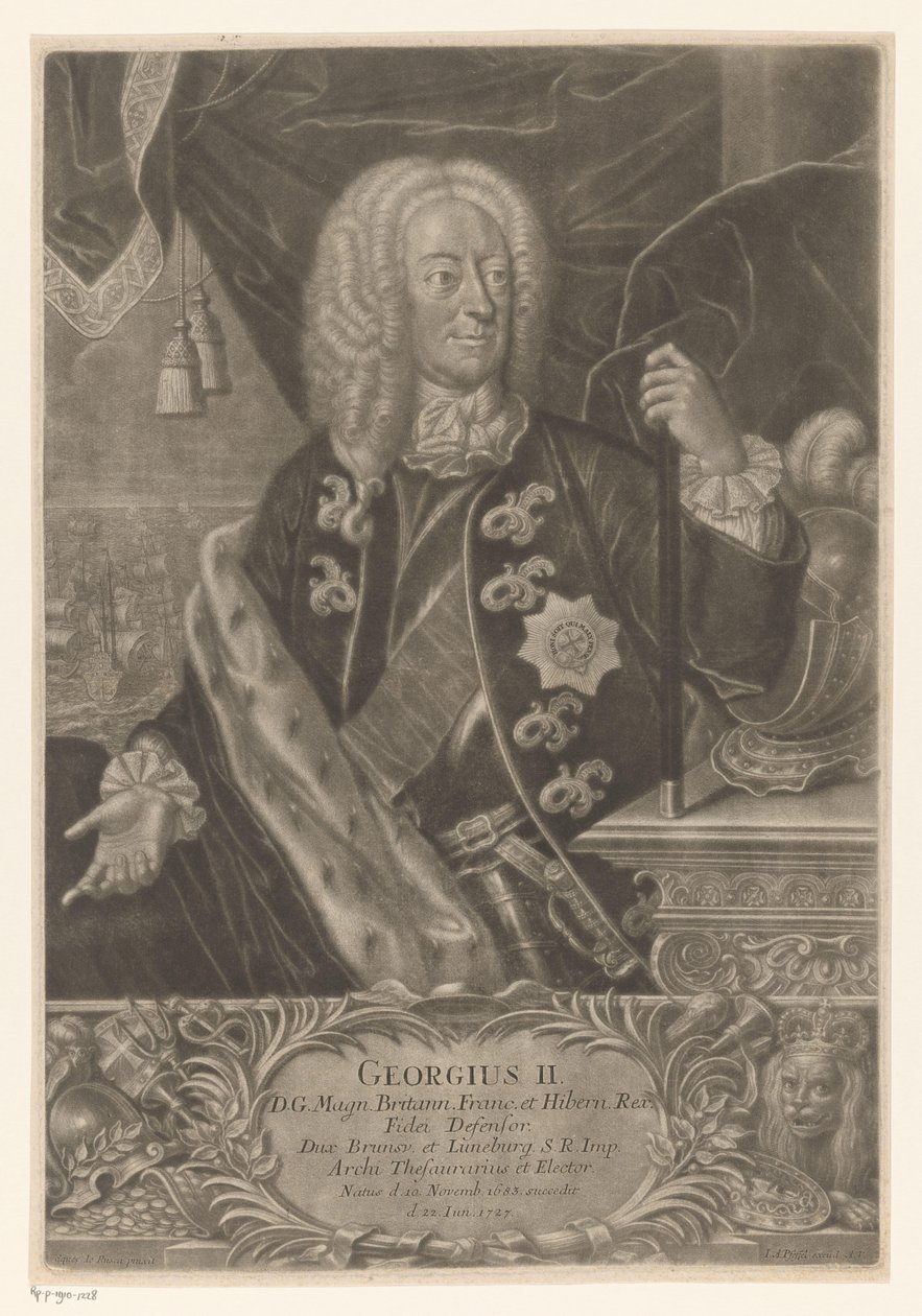 Porträt von George II., König von Großbritannien von Johann Andreas Pfeffel (der Jüngere) (possibly)