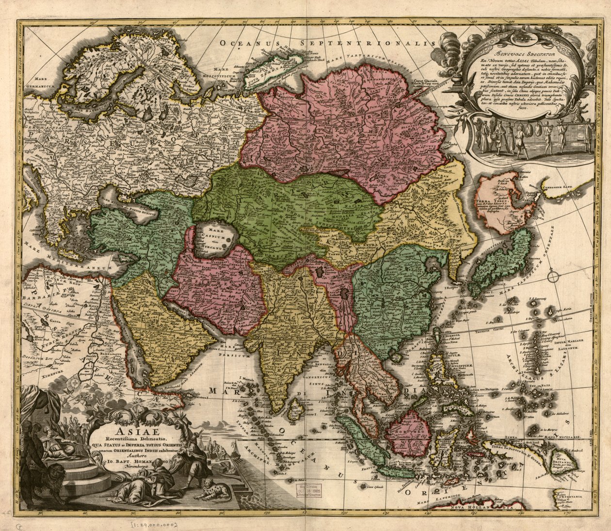 Asiae recentissima delineatio, qua status et imperia totius orientis unacum orientalibus indiis exhibentur von Johann Baptist Homann