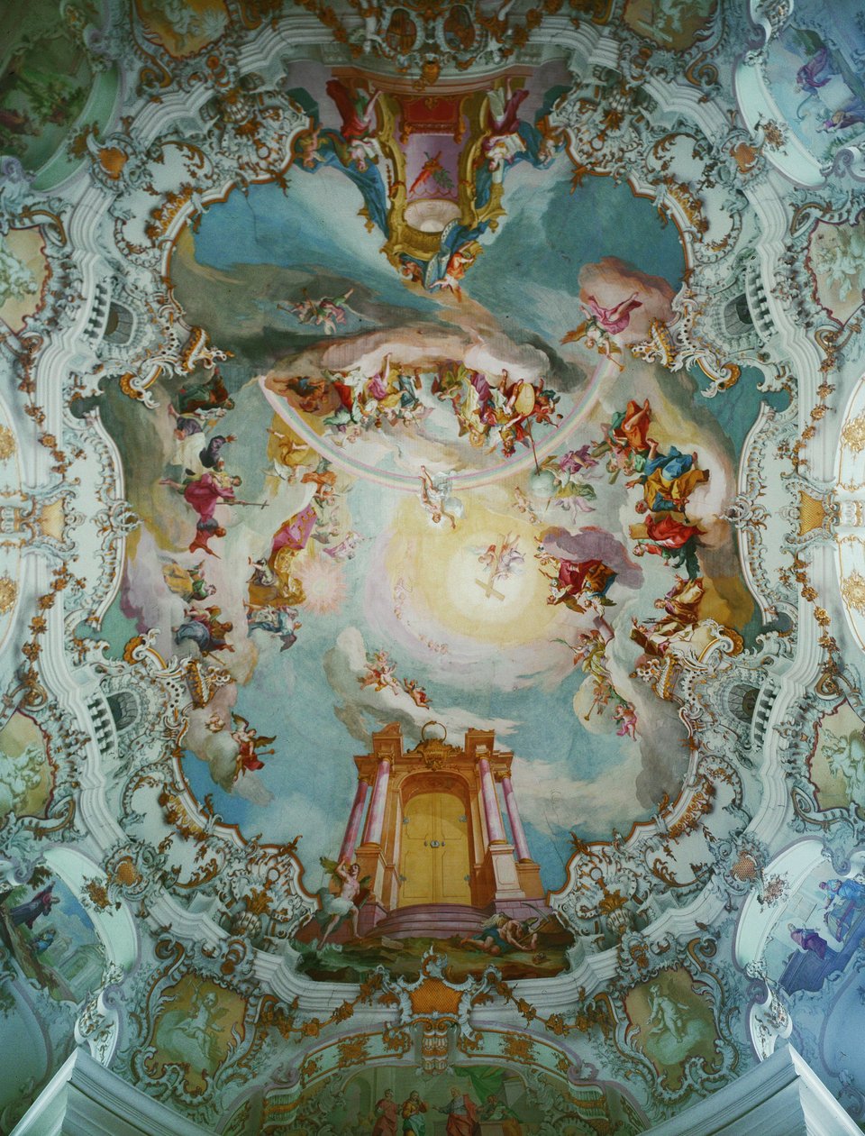 Zentrales Fresko in der Wieskirche, Bayern von Johann Baptist Zimmermann