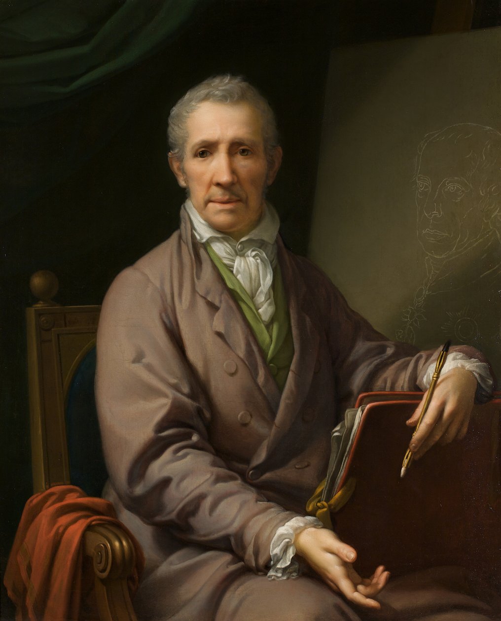 Selbstporträt am Staffelei von Johann Baptist von Lampi the Elder