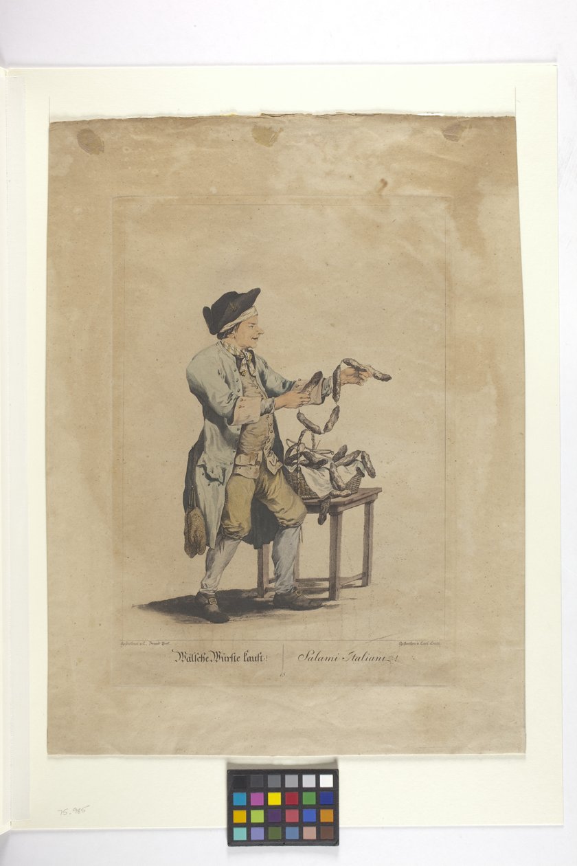 Wälsche Würste Kauft - Salami Italiani von Johann Christian (after) Brand