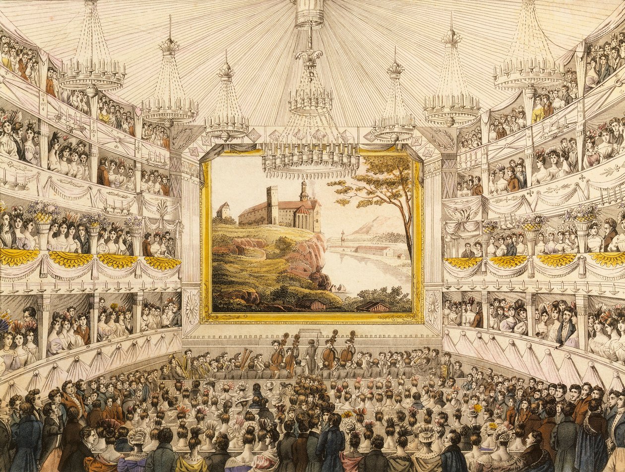 Wien, Innenraum des Theaters an der Wien von Johann Christian (after) Schoeller