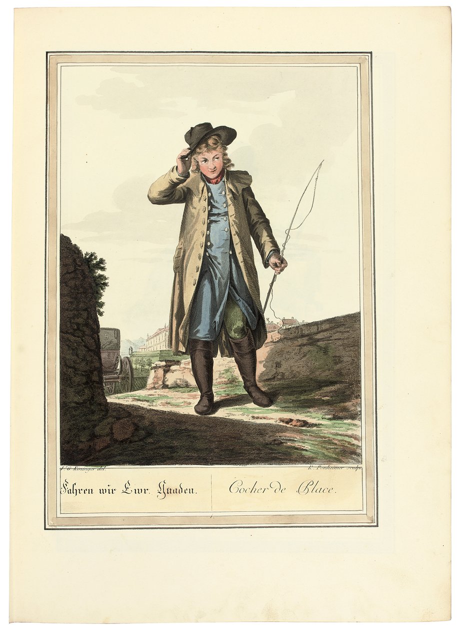 Der Kutscher; Cocher de Place, 1781 oder später von Johann Christian Brand