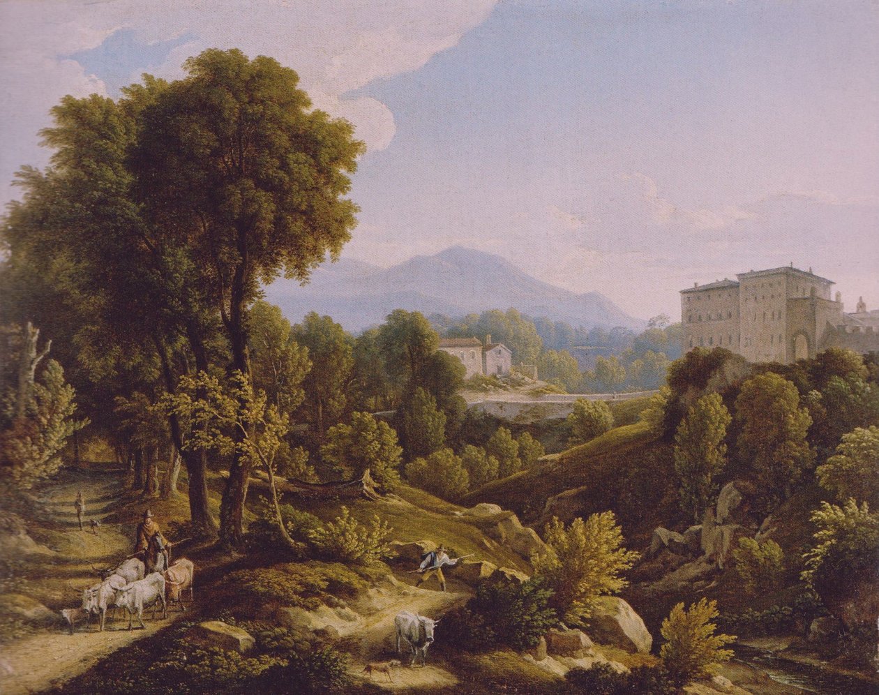 Landschaft mit Blick auf den Palazzo Chigi in Ariccia von Johann Christian Reinhart