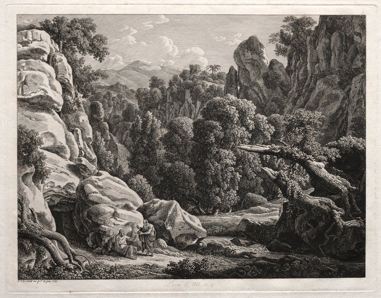 Heroische Landschaft: Landschaft mit der Versuchung Christi von Johann Christian Reinhart