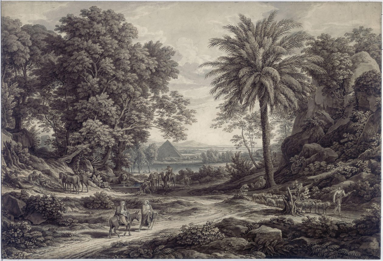 Ideallandschaft mit der Flucht nach Ägypten von Johann Christian Reinhart