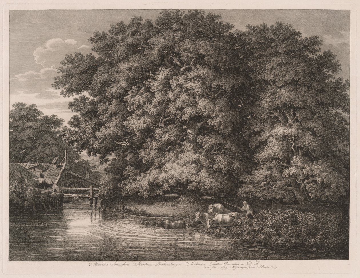 Die Mühle bei den Großen Eichen von Johann Christian Reinhart