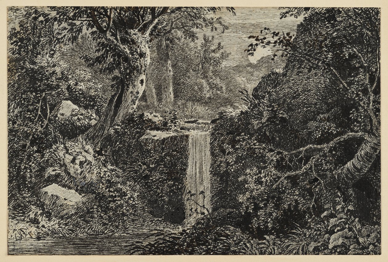 Wasserfall im Wald von Johann Christoph Erhard