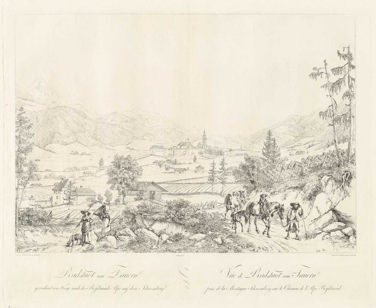Radstadt bei Tauern von Johann Christoph Erhard and Johann Adam Klein after Carl Ludwig Friedrich Viehbeck