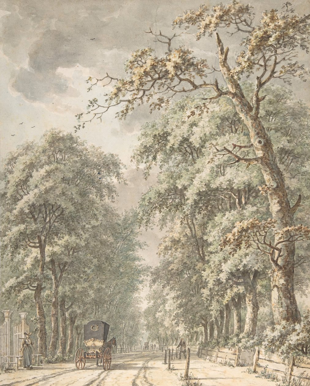 Die Amstelveen-Straße von Amsterdam nach Amstelveen, Mitte 18. bis Ende 18. Jahrhundert von Johann Edler Goll van Franckenstein