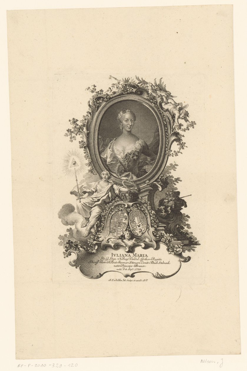 Porträt Juliana Maria von Sleeswijk Hollsteyn von Johann Esaias Nilson