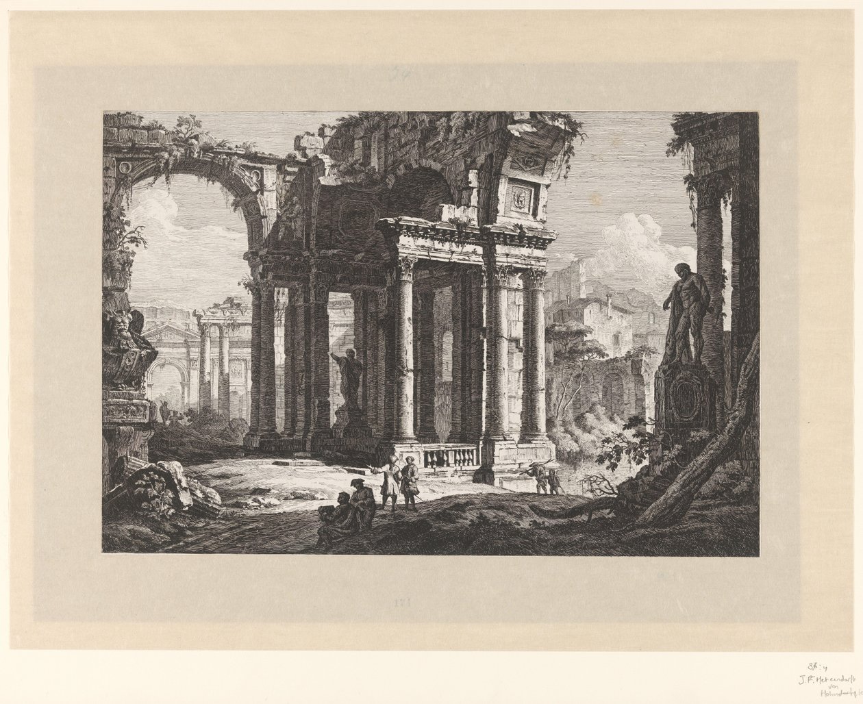 Ruinen mit dem Farnese-Herkules von Johann Ferdinand Hetzendorff von Hohenberg