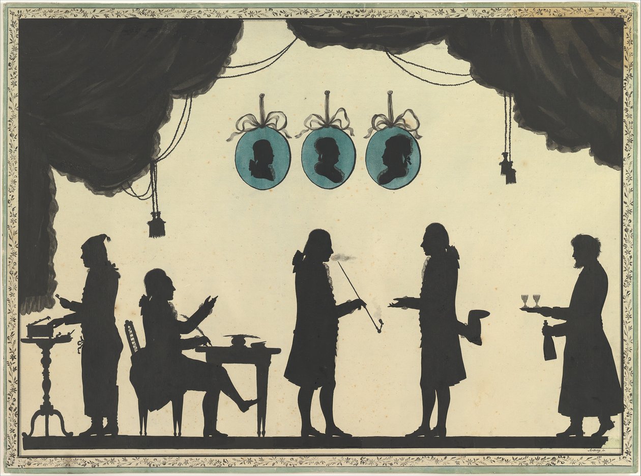 David Roentgen und Gesellschaft in Sankt Petersburg, ca. 1784-86 von Johann Friedrich Anthing