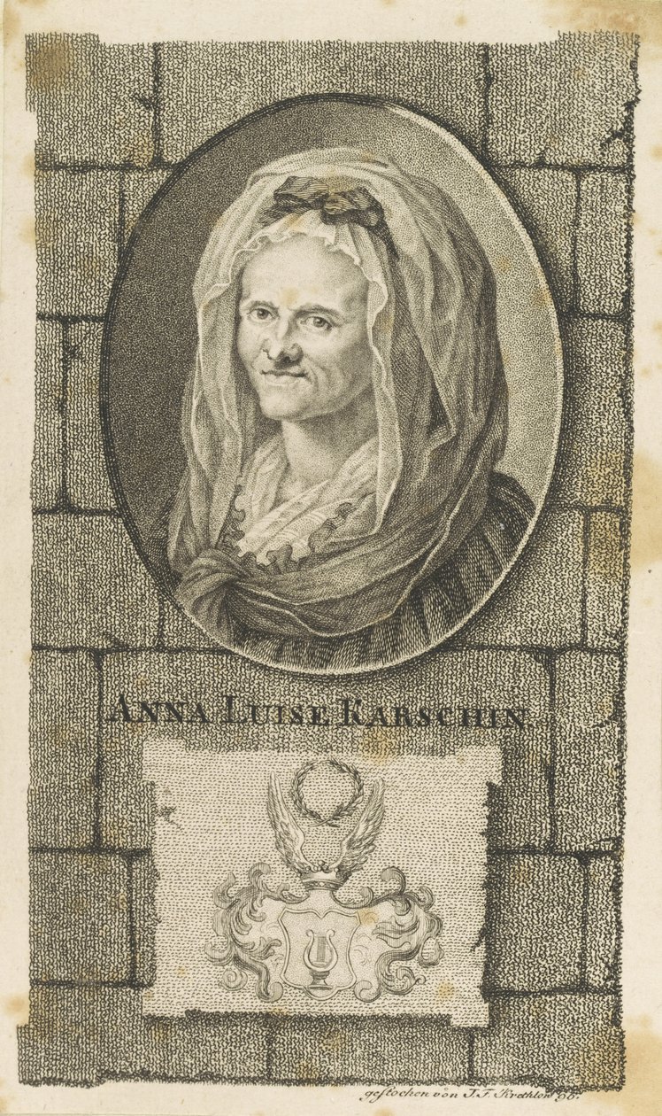 Porträt von Anna Louisa Karsch 1722-1791, 1796 von Johann Friedrich Krethlow