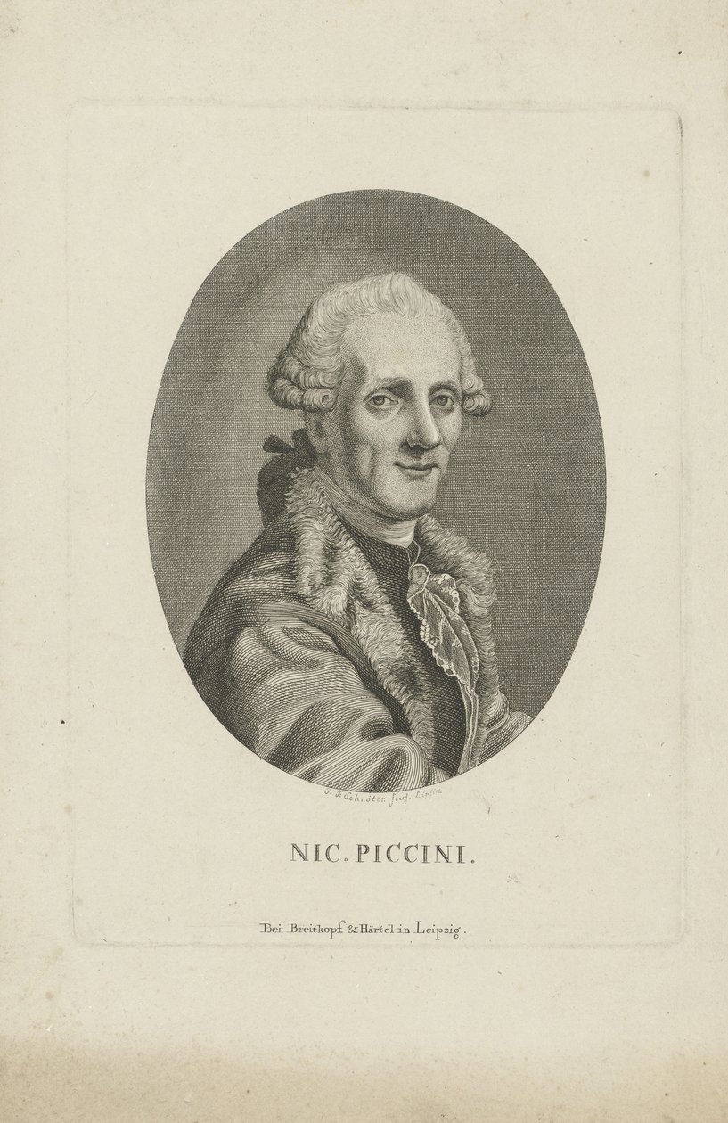 Porträt des Komponisten Niccolò Piccinni 1728-1800, ca. 1790 von Johann Friedrich Schröter