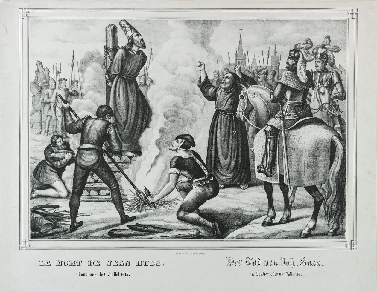 Der Tod von Jan Hus in Konstanz, Mitte des 19. Jahrhunderts von Johann Friedrich Wentzel