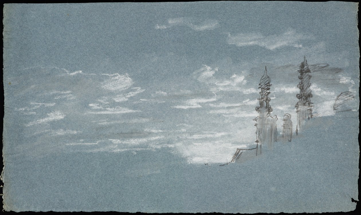 München: Wolkenstudie mit Theatinerkirche St. Kajetan von Johann Georg von Dillis