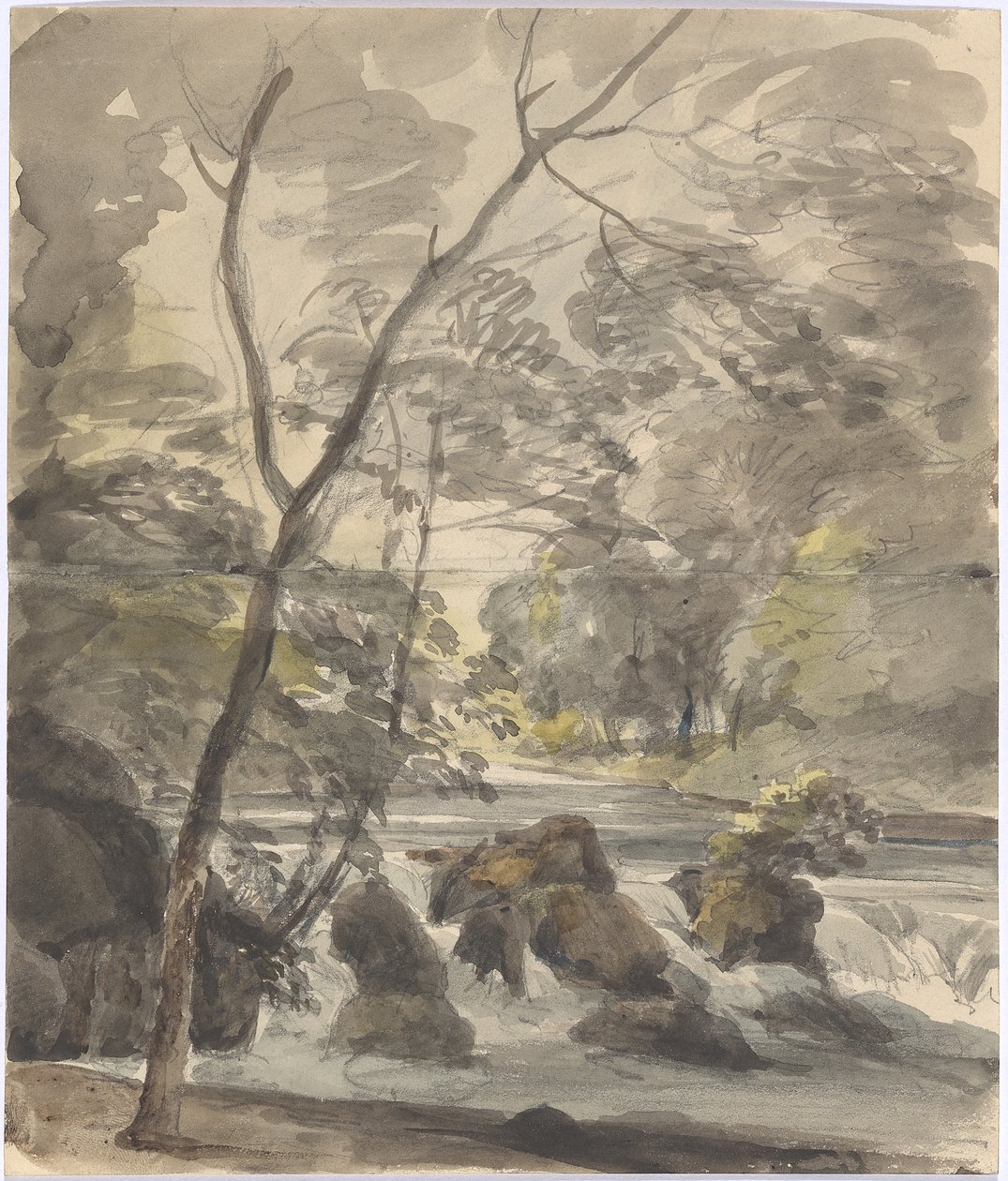 Wasserfall im Englischen Garten von Johann Georg von Dillis