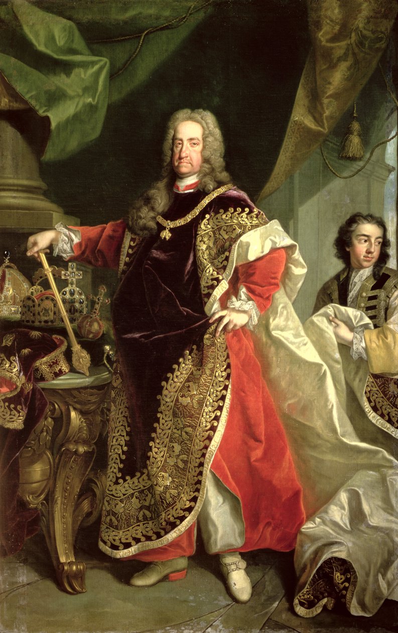Karl VI. (1685-1740), Heiliger Römischer Kaiser in den Roben des Ordens vom Goldenen Vlies von Johann Gottfried Auerbach