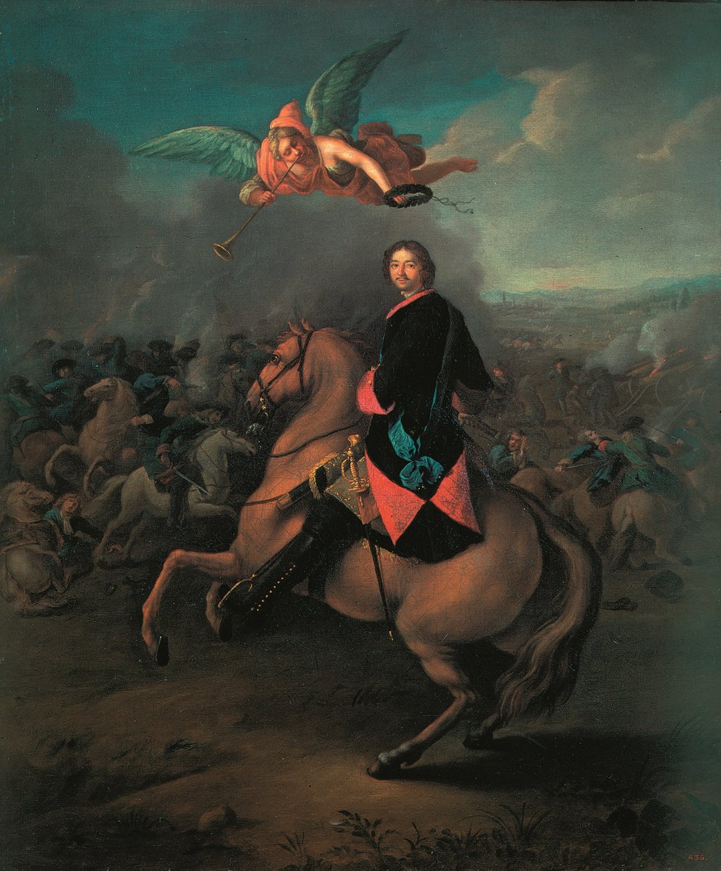 Peter I. in der Schlacht von Poltawa, 1710er Jahre von Johann Gottfried Tannauer