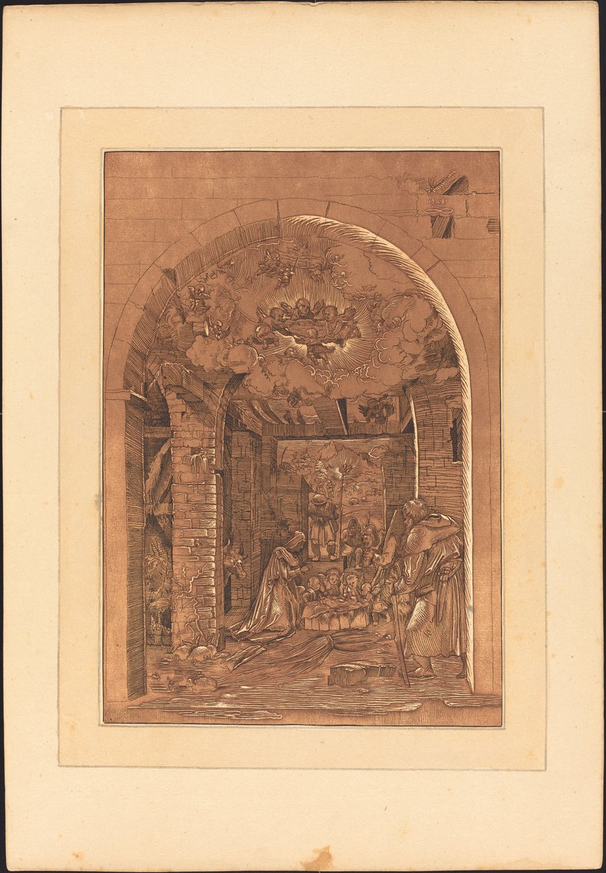Die Anbetung der Hirten von Johann Gottlieb Prestel after a 16th Century German Artist